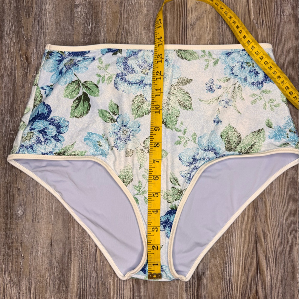 Aerie Womens High Waisted Full Coverage Swim Bottoms Suit Floral Size L Large - Picture 7 of 7